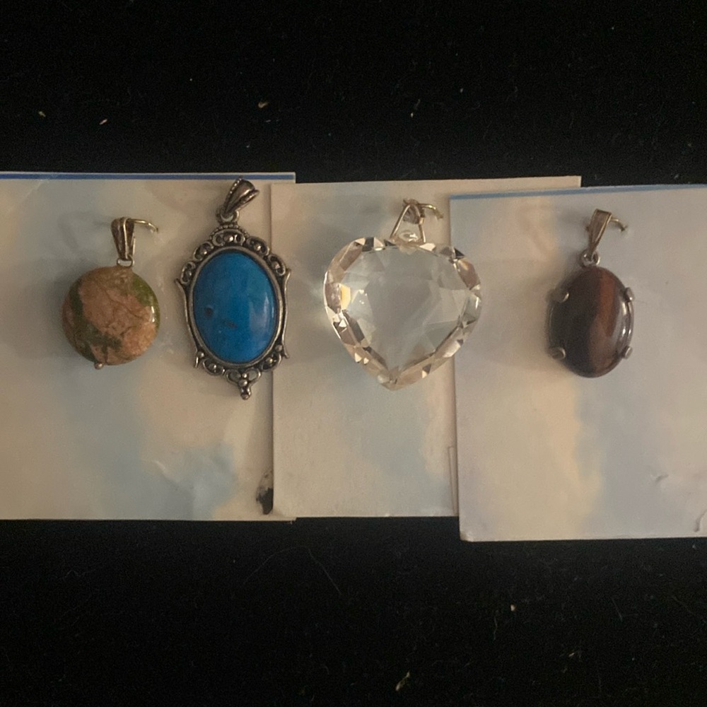 Lot of 4 New Stone Pendants